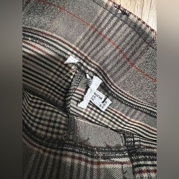 Womens Princess Polly Tikka plaid high waist Pants Brown NWT - Picture 6 of 7